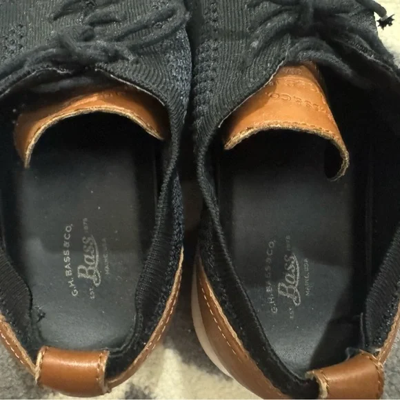 G.H. Bass & Co. Black Knit Sneakers with Tan Accents - Picture 5 of 6